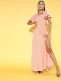 Berrylush Women Classic Pink Solid Cut Out Dress