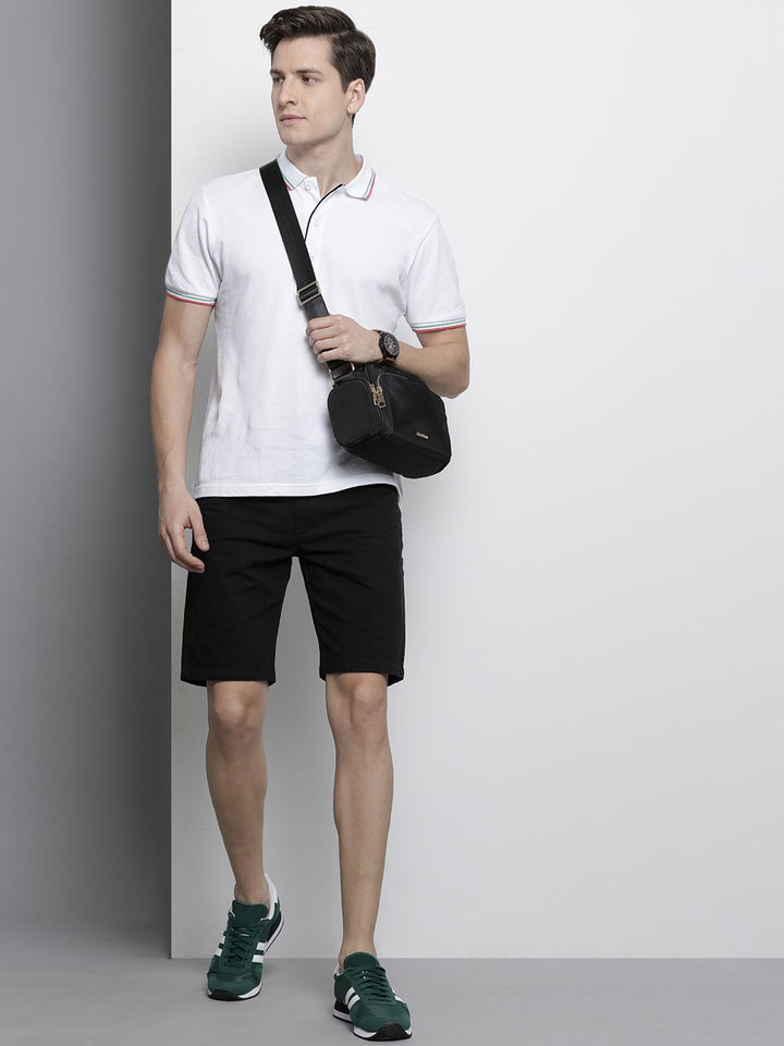 The Indian Garage Co Men Black Slim Fit Chino Shorts