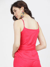 Tokyo Talkies Pink Shoulder Straps Regular Top