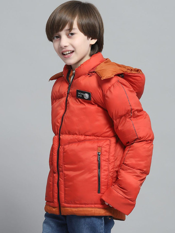 Monte Carlo Boys Hooded Solid Casual Lightweight Puffer Jacket