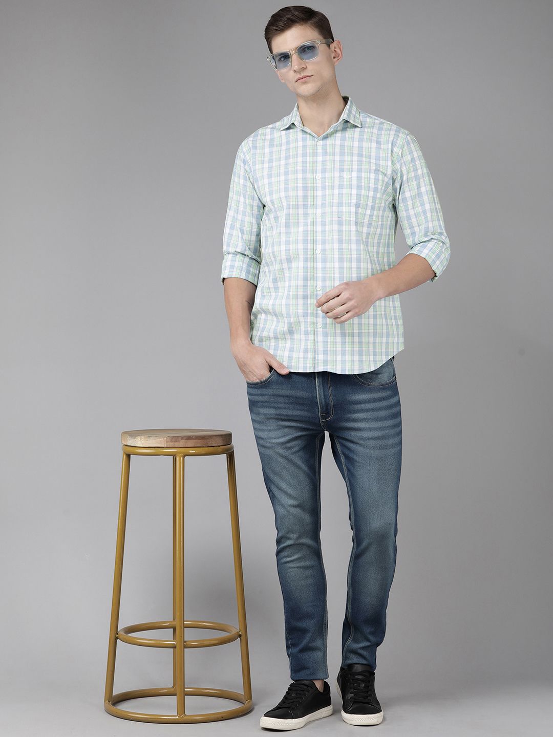 Park Avenue Slim Fit Checked Pure Cotton Casual Shirt