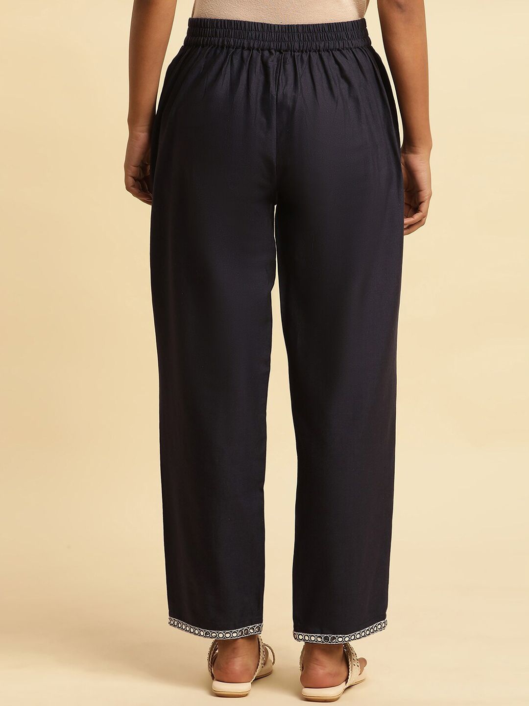 W Women Mid-Rise Ethnic Parallel Trousers