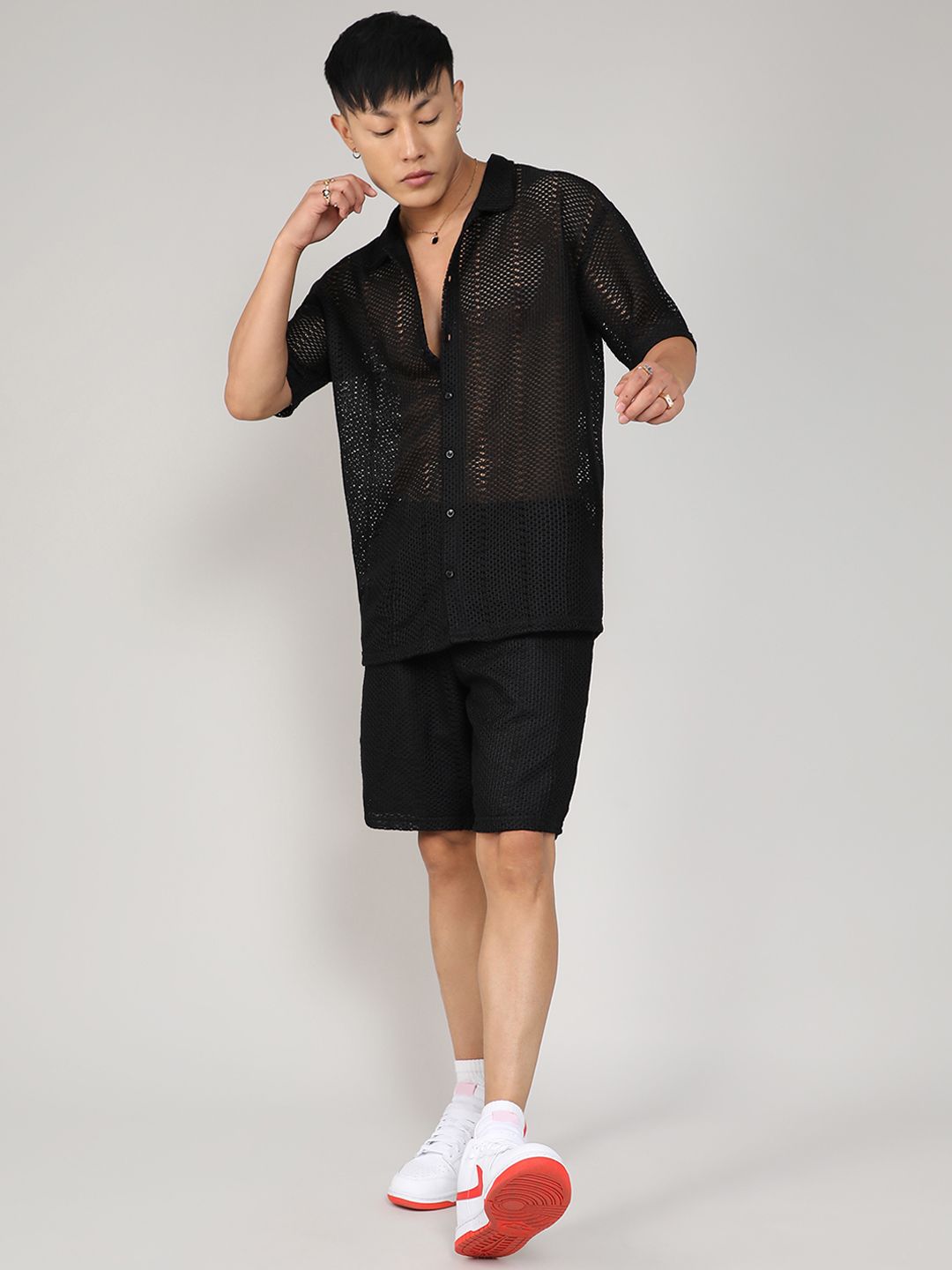 Campus Sutra Self-Designed Pure Cotton Shirts  & Shorts Co-Ords