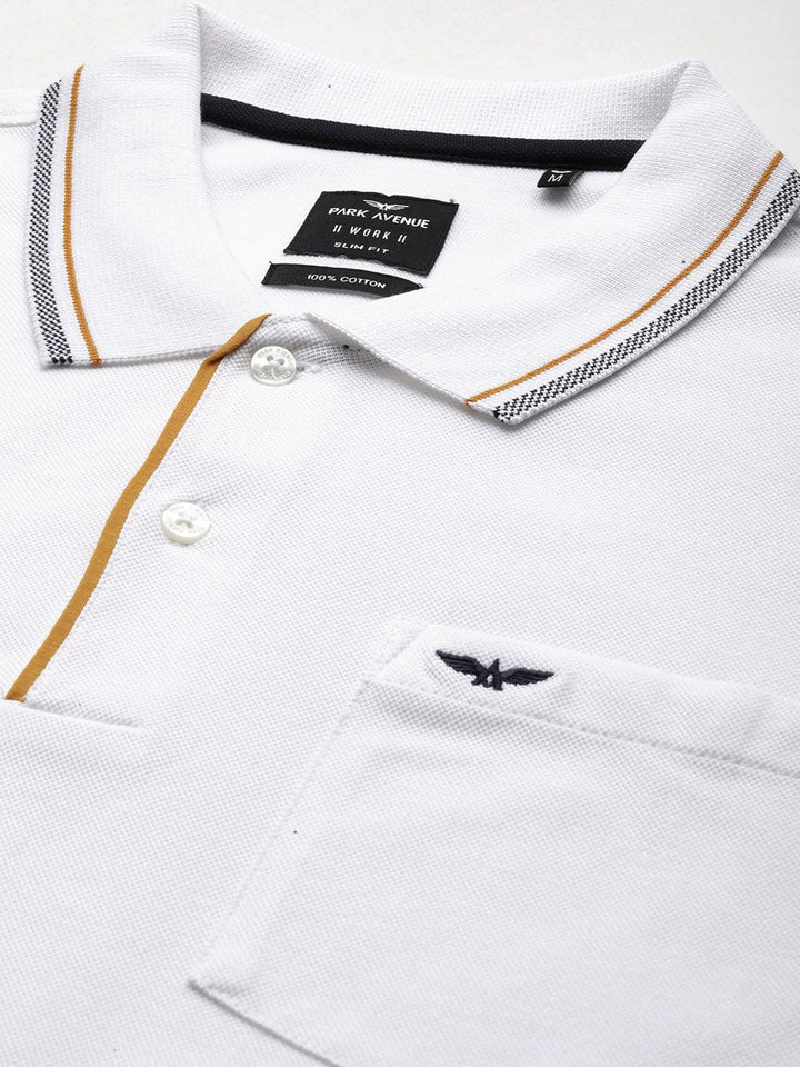 Park Avenue Men Polo Collar Pure Cotton Slim Fit T-shirt