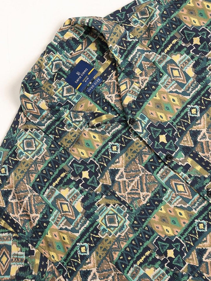 Bene Kleed Men Abstract Printed Opaque Oversize Casual Shirt