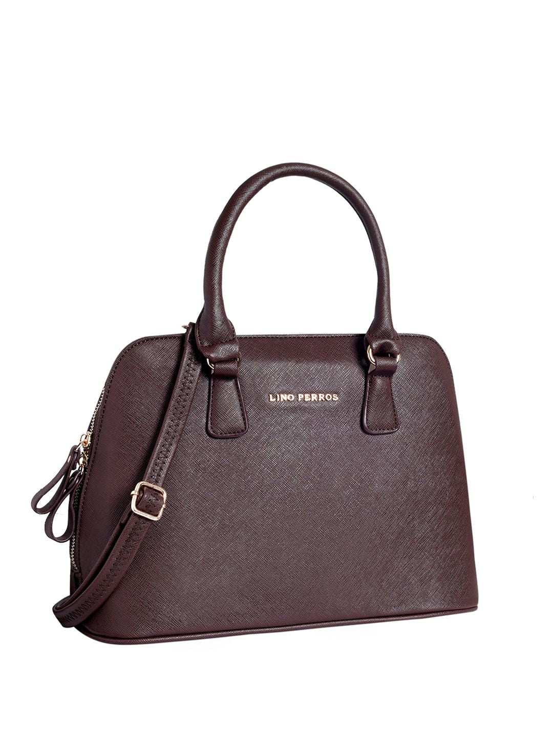Lino Perros Coffee Brown Solid Handheld Bag