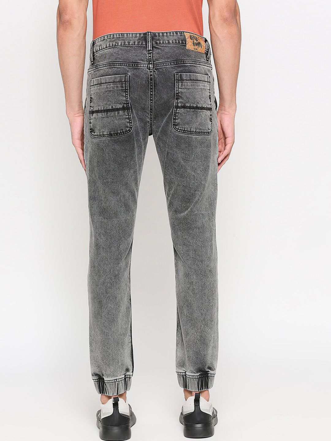 Being Human Men Mid-Rise Clean Look Heavy Fade Denim Jogger