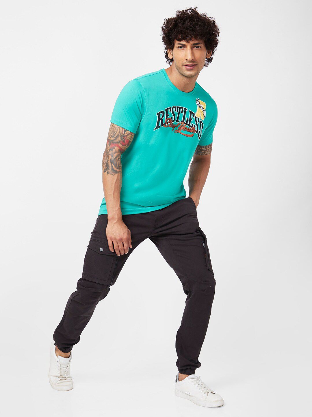 SPYKAR Typography Printed Slim Fit Cotton Casual T-Shirt