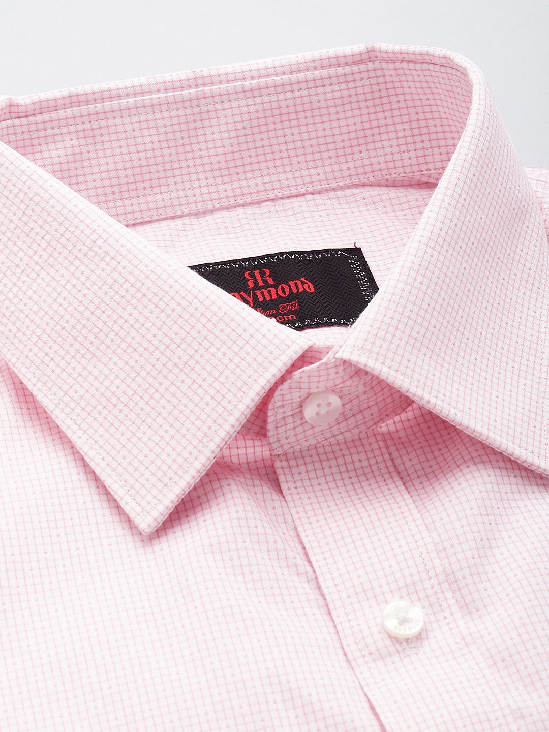 Raymond Slim Fit Micro Checks Opaque Pure Cotton Formal Shirt