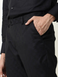 RARE RABBIT Men Navy Blue Slim Fit Trousers