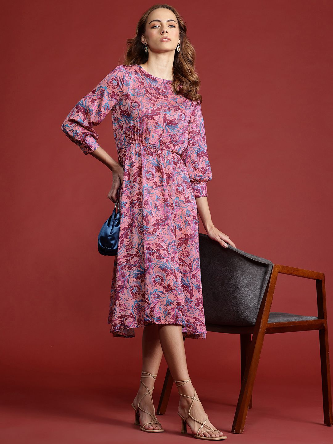 all about you Floral Print Fit & Flare Midi Dress