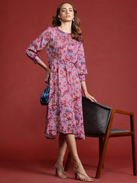 all about you Floral Print Fit & Flare Midi Dress