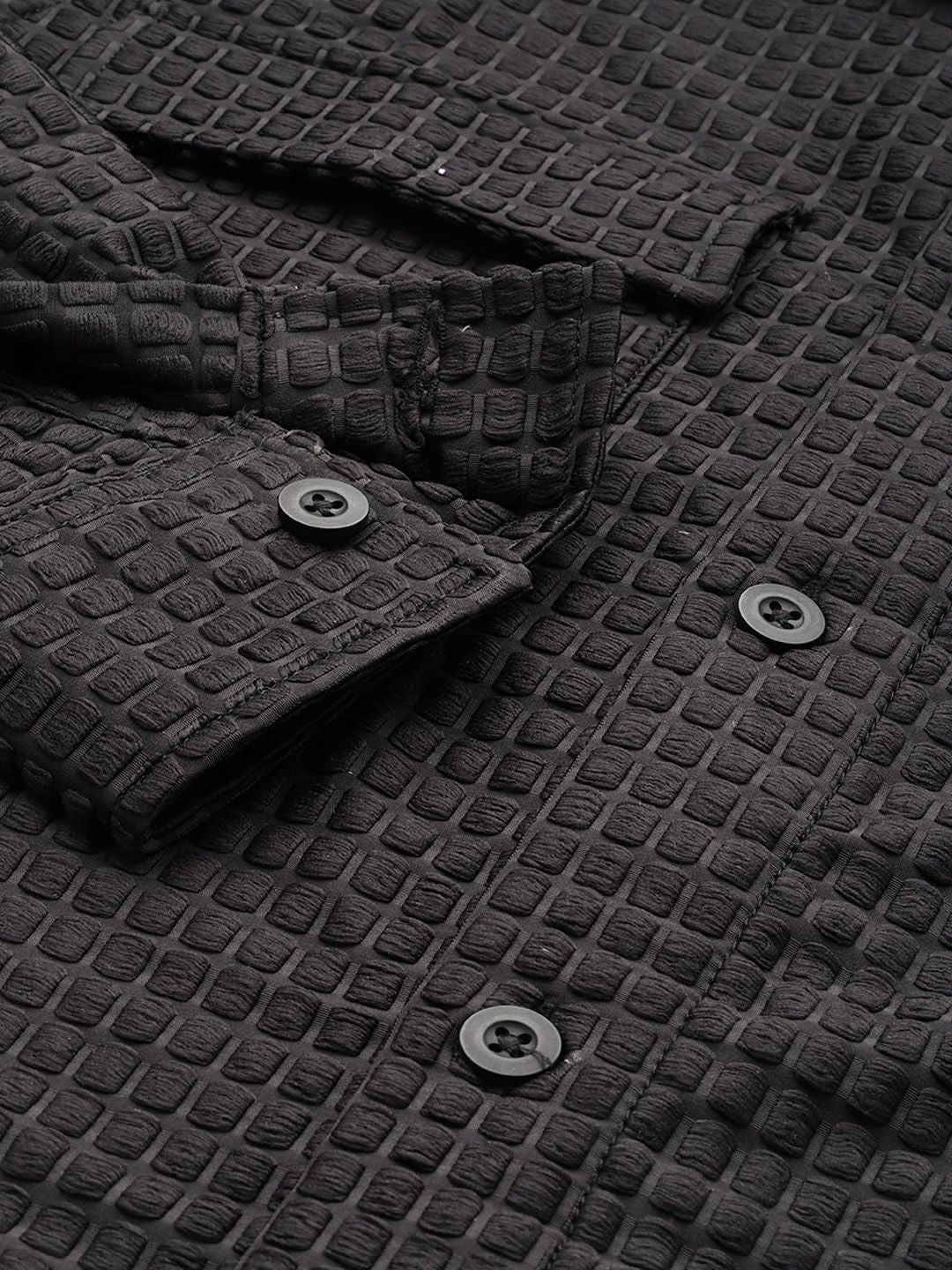 The Indian Garage Co Self Design Textured Casual Shirt