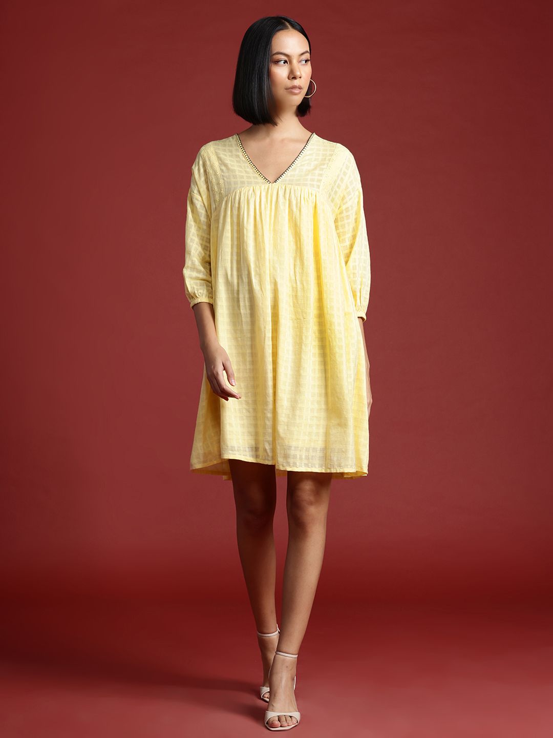 all about you Puff Sleeve Empire Dress