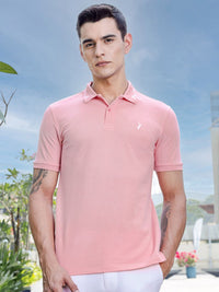 Thomas Scott Men Solid Polo Collar Cotton Slim Fit T-shirt