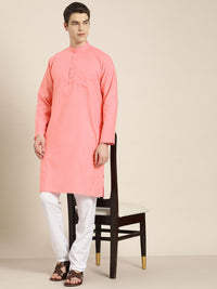 SOJANYA Lelaki Band Collar Cotton Linen Kurta