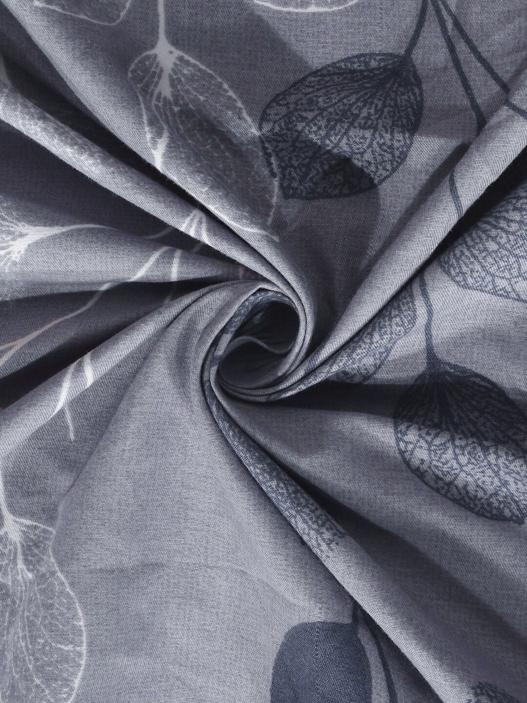 KLOTTHE Grey Floral 300 TC Super King Bedsheet with 2 Pillow Covers