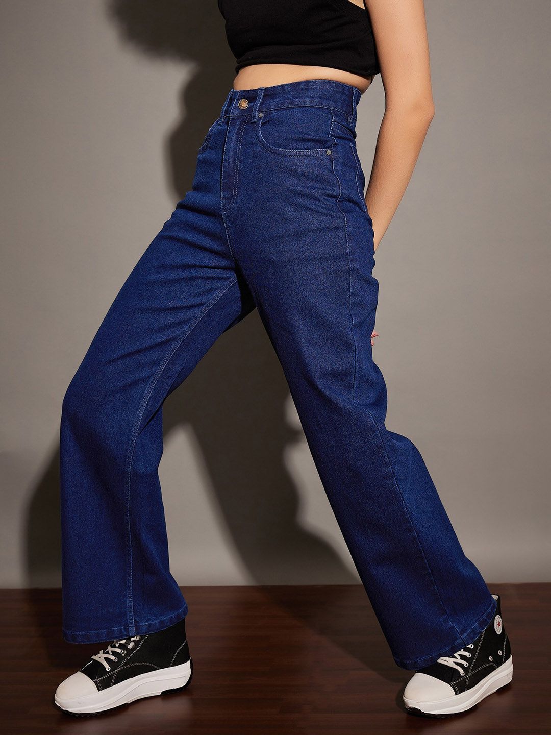 SASSAFRAS Women High-Rise Clean Look Stretchable Jeans