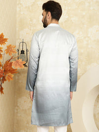 SOJANYA Embellished Sequinned Long Sleeves Straight Jacquard Cotton Silk Kurta