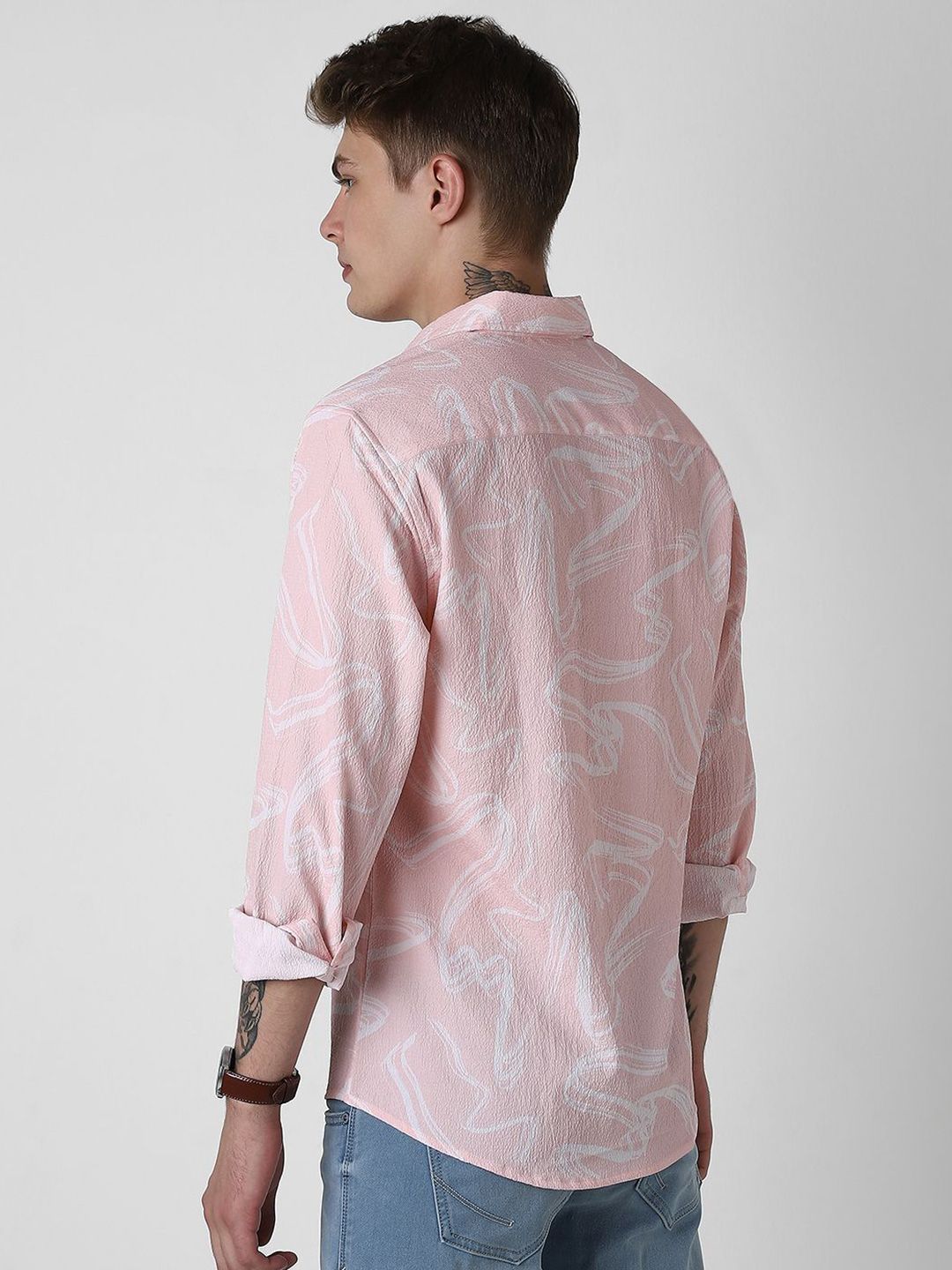 VASTRADO Men Classic Slim Fit Floral Opaque Printed Casual Shirt