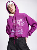DressBerry Typography Printed Dropped Ease Knotty Edge Sweatshirt