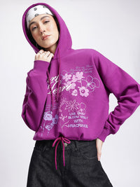 DressBerry Typography Printed Dropped Ease Knotty Edge Sweatshirt