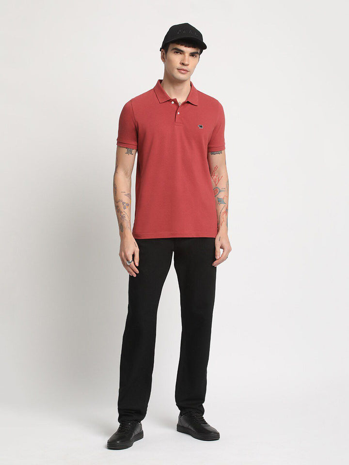 THE BEAR HOUSE Polo Collar Slim Fit Cotton T-shirt