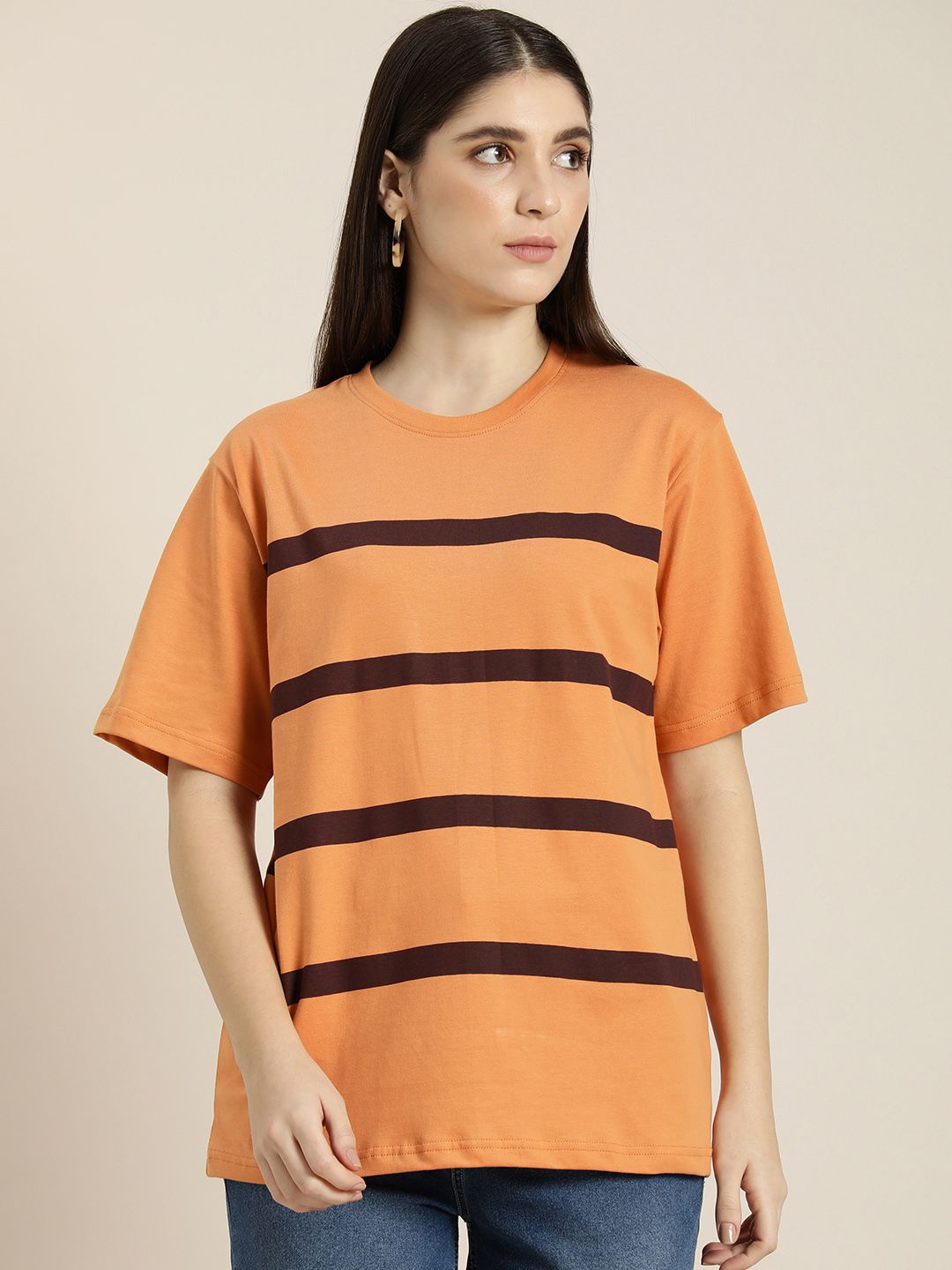 DILLINGER Women Striped Oversized T-shirt