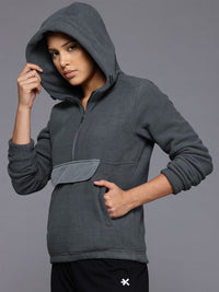 HRX by Hrithik Roshan Hooded Half-Zipper Sweatshirt