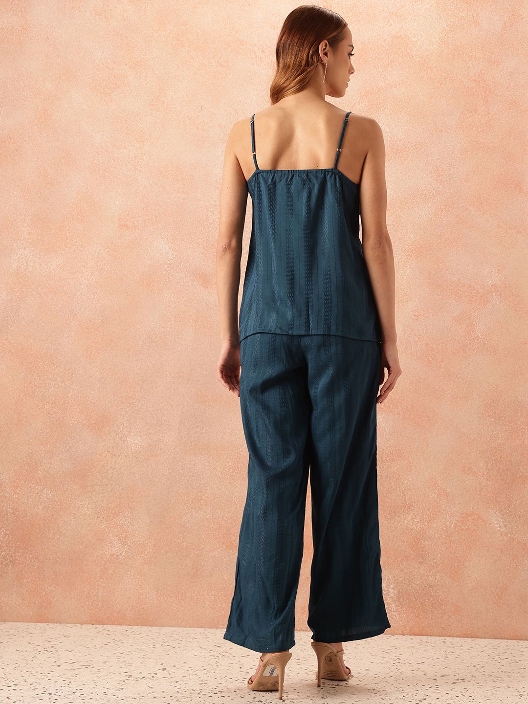 all about you Self Striped Top & Trouser