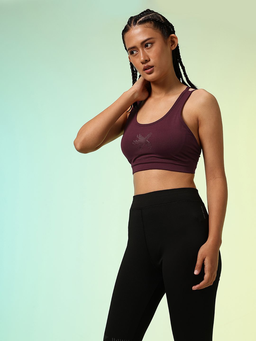 HRX by Hrithik Roshan Lightly Padded Rapid-Dry Running Bra HR_SS25_W_BA_KR002_03_B