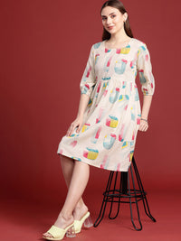 Anouk Print Puff Sleeve A-Line Dress