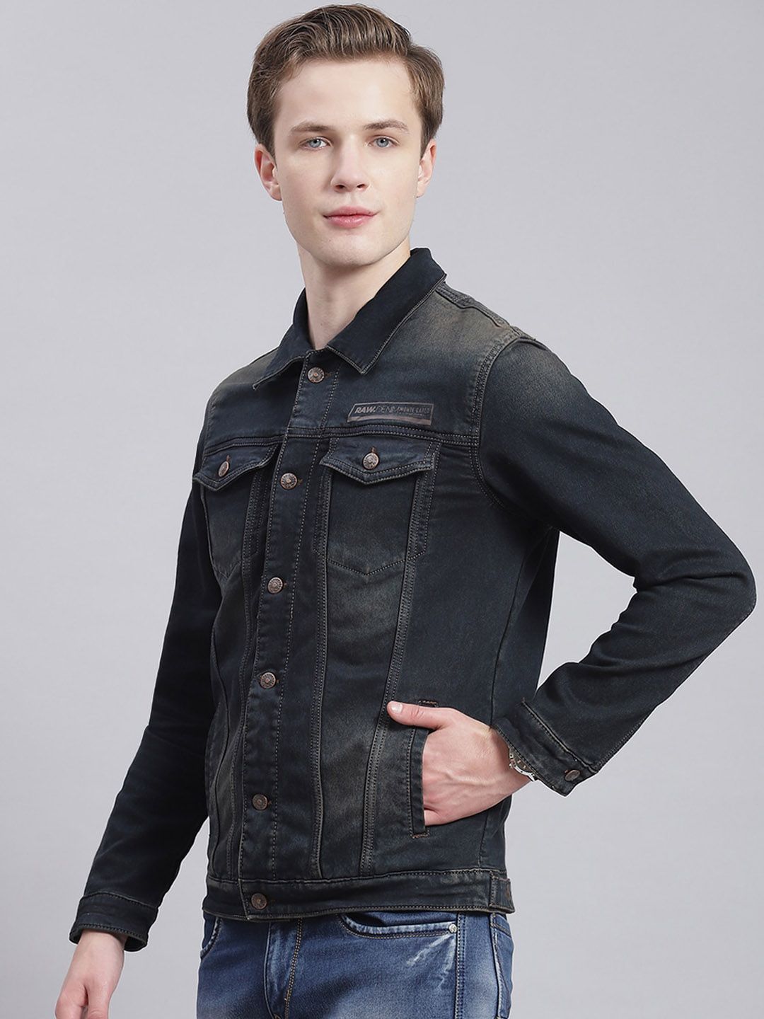 Monte Carlo Spread Collar Lightweight Denim Jacket