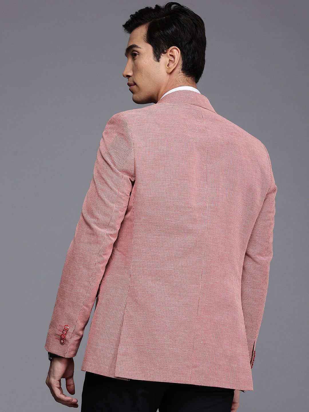 Raymond Contemporary Fit Self Design Single-Breasted Linen Cotton Formal Blazers