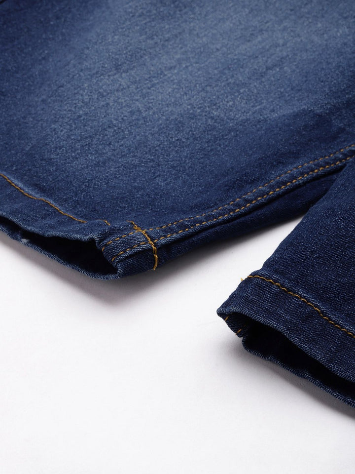 The Indian Garage Co Men Solid Denim Shorts
