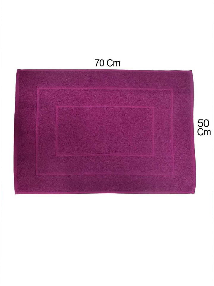 BOMBAY DYEING Purple Pure Cotton Anti Skid 450 GSM Bath Rugs