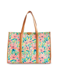 TEAL BY CHUMBAK Floral Printed Oversized Shopper Shoulder Bag