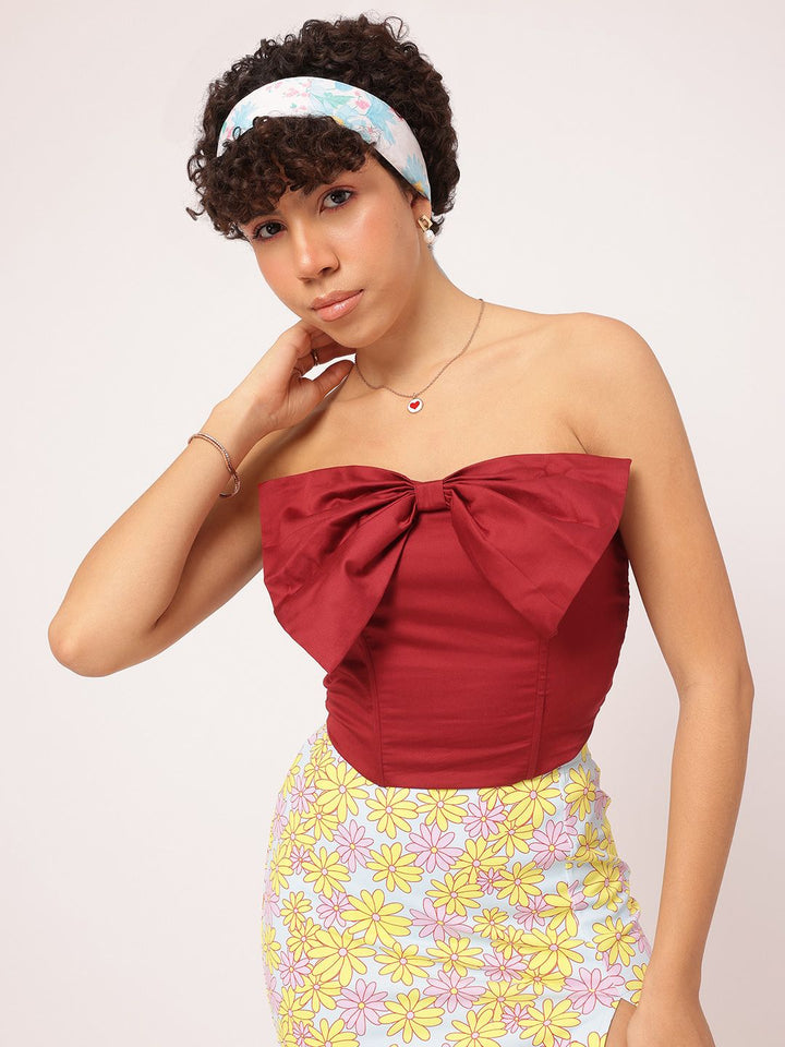 DressBerry Sweet & Sassy Strapless Smocked Corset Top