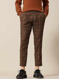 Mr Bowerbird Men Checked Tailored Pleated Trousers