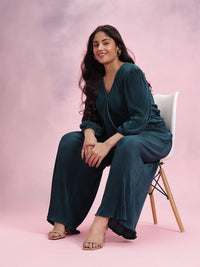 DressBerry Plus Size Solid Accordion Pleats Co-Ords