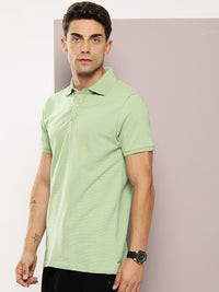 DILLINGER Men Polo Collar Honeycomb Structure T-shirt