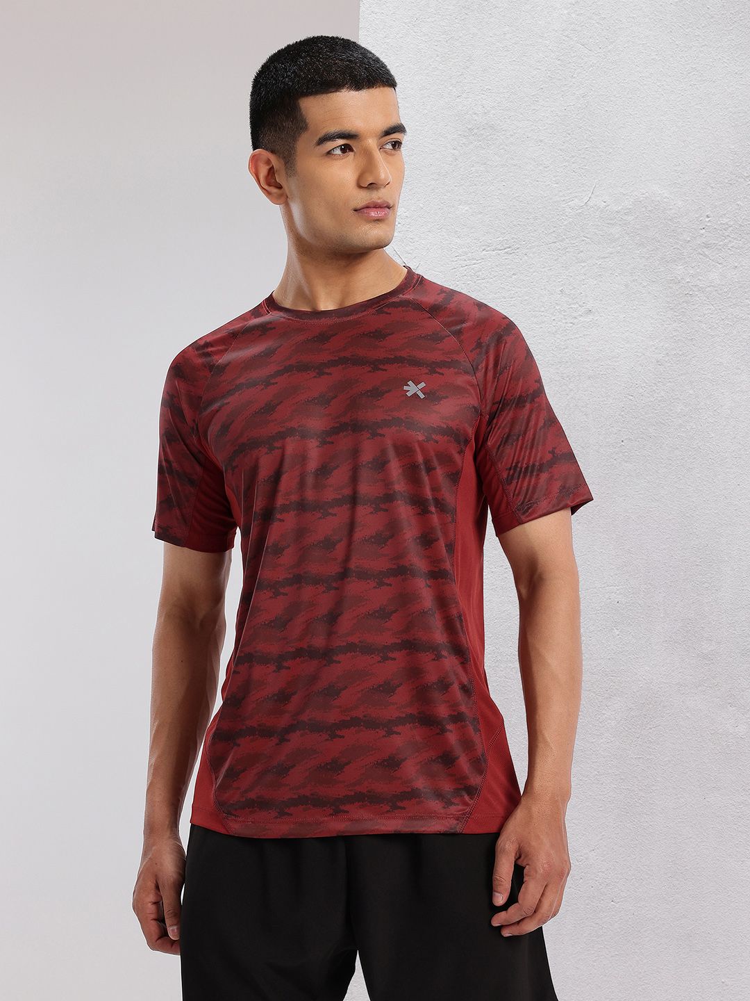 HRX by Hrithik Roshan Abstract Print Rapid-Dry Training T-shirt