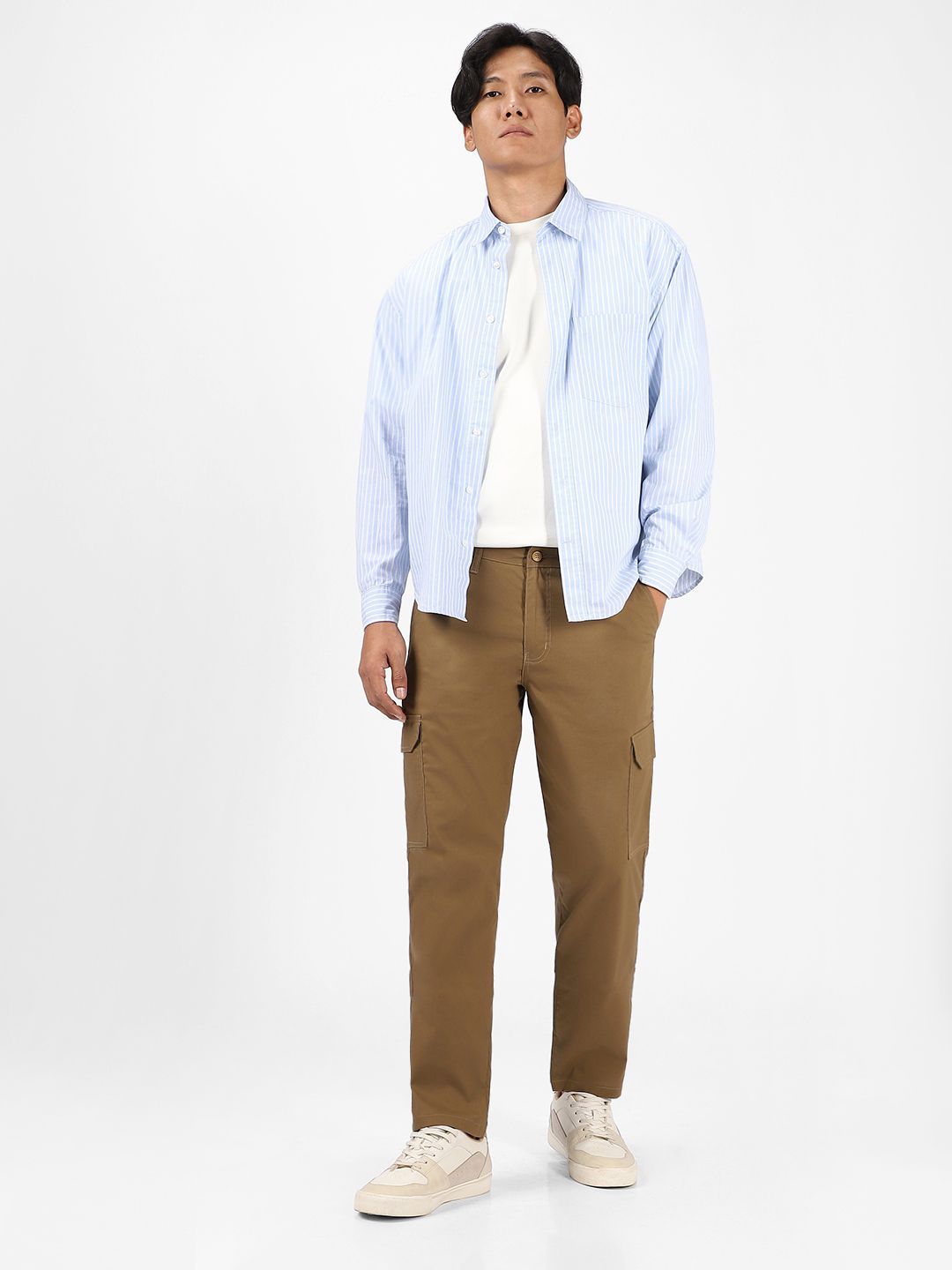 Urbano Fashion Men Mid Rise Pure Cotton Cargo Trousers