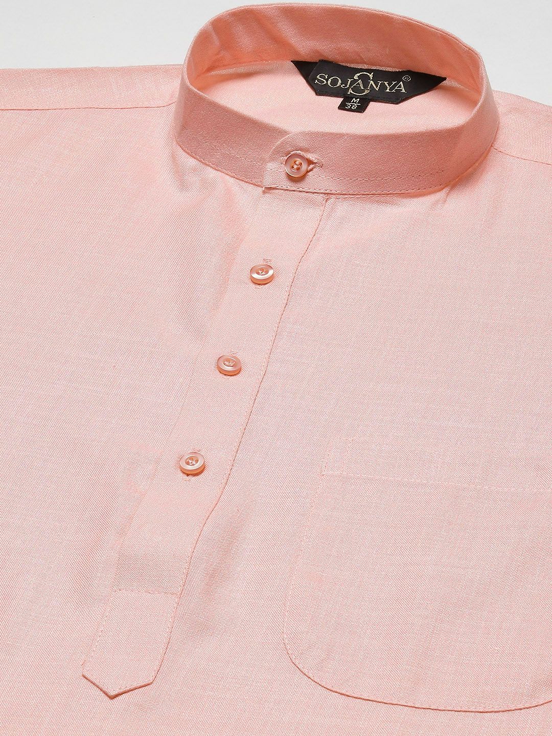 SOJANYA Men Pink Solid Kurta
