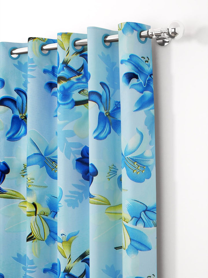 Story@home Blue & Green 2 Pieces Floral Door Curtain