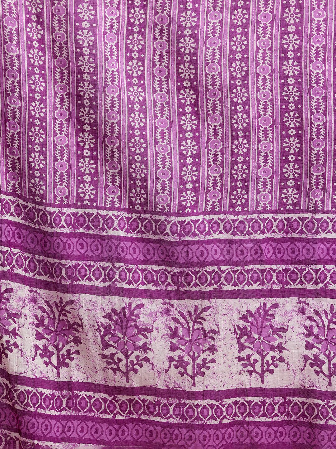 Indo Era Floral Printed Mirror Work Pure Cotton Kurta With Trousers & Dupatta