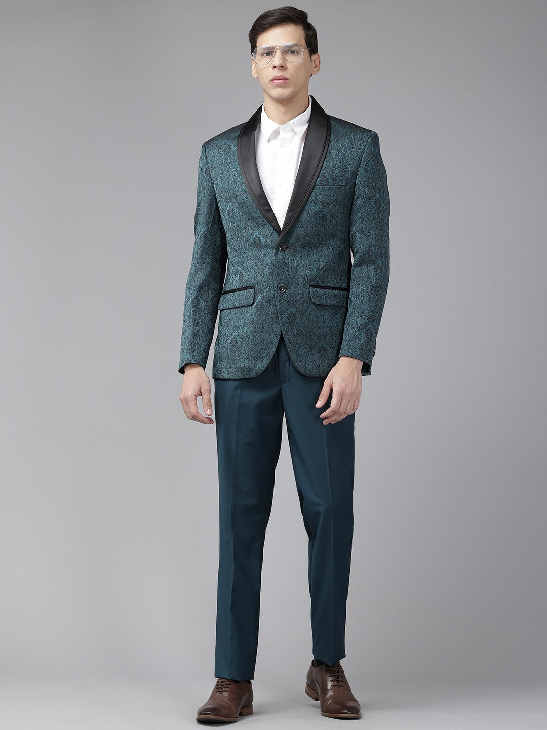 Park Avenue Self-Design Super Slim-Fit Single-Breasted 2-Piece Party Suit