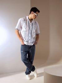DENNISON Men Ethnic Hand Block Printed Oversized Shirt