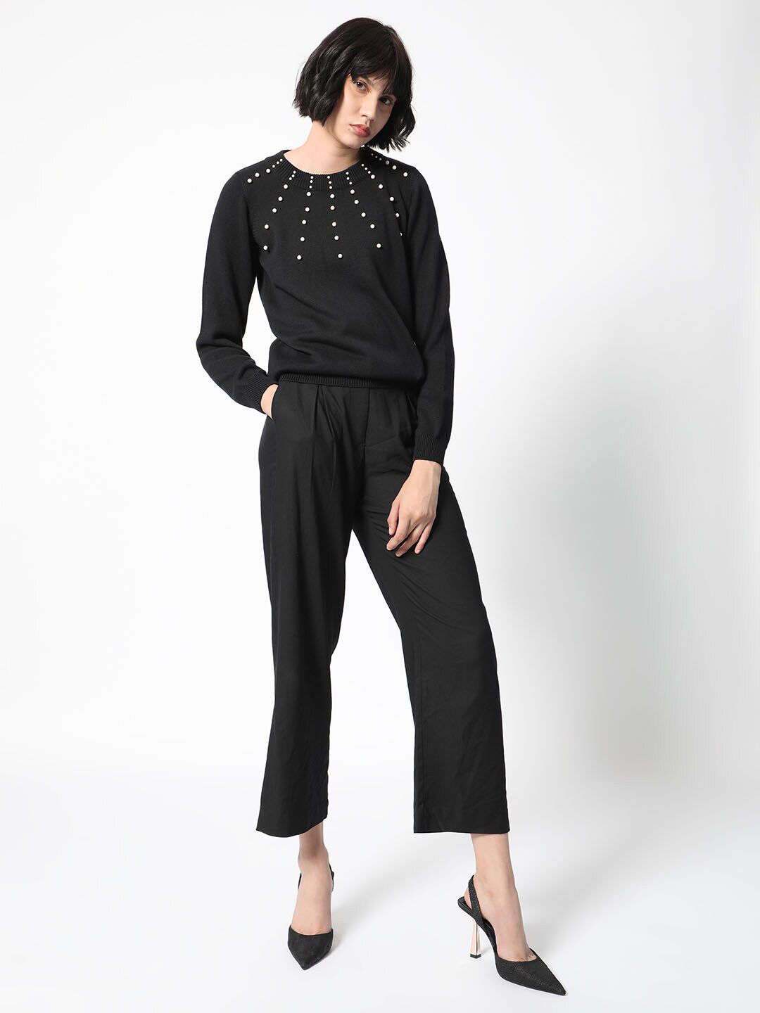 RAREISM JUNICH Embellished Round Neck Pullover