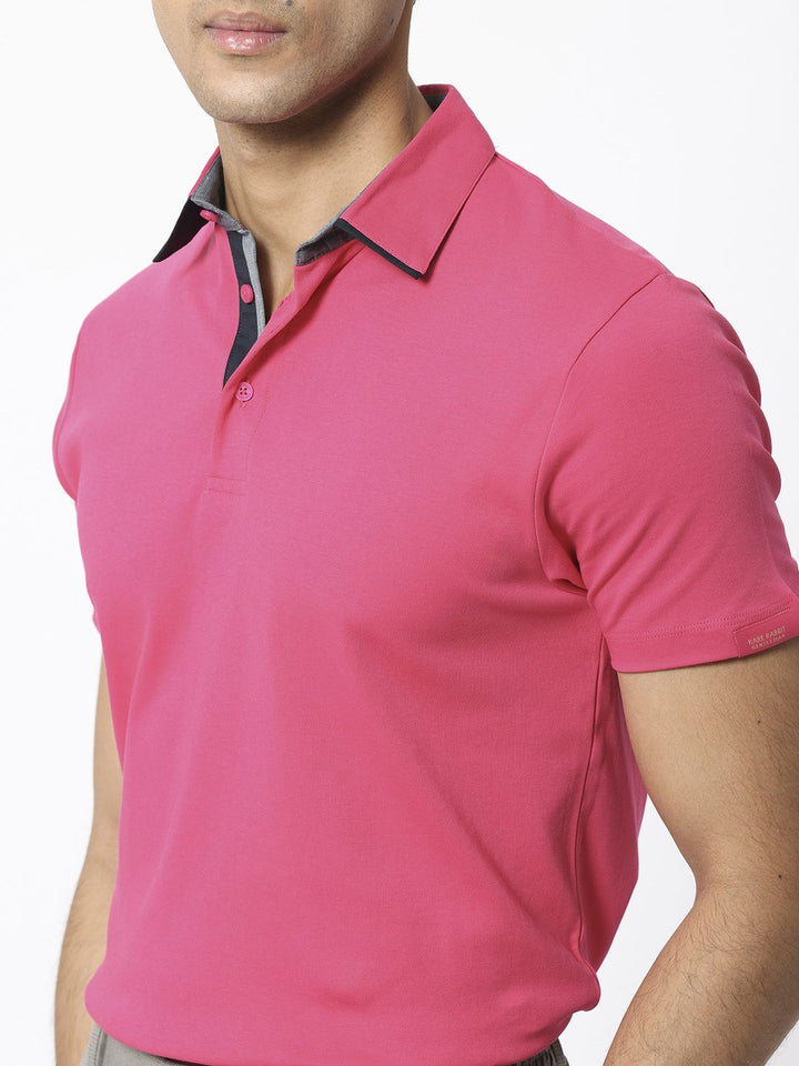 RARE RABBIT Men Casca Polo Collar Slim Fit Cotton T-Shirt
